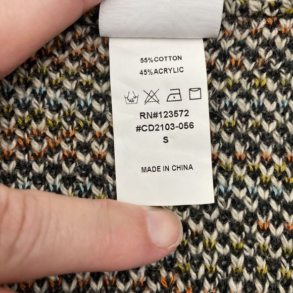 Northern Angel Cardigan Sweater Duster Womens Small Tan Aztec Hooded Fur Trim - Picture 10 of 11